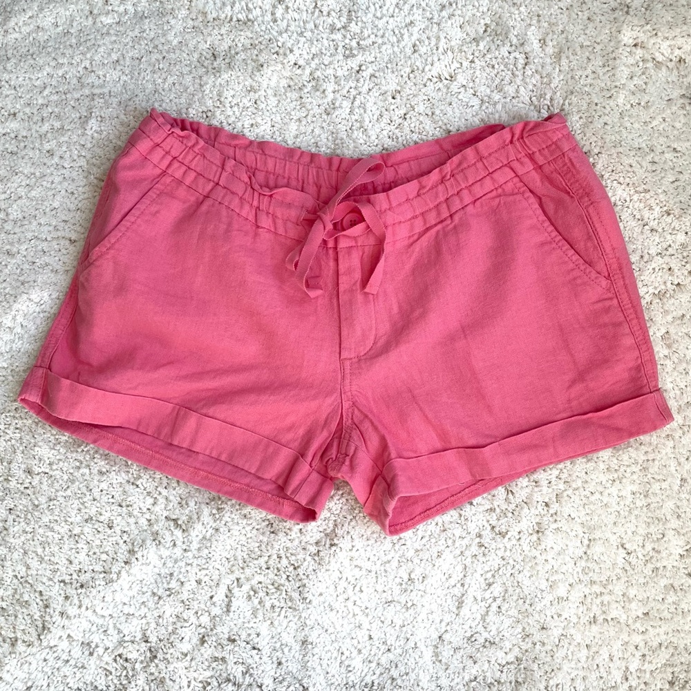 Old Navy Light Red Linen Drawstring Shorts
